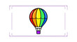 © Meta - Rainbow Hot Air Balloon Floating in Sky, Pride Colors, Travel Adventure