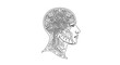 © Photo Moon - Artificial Intelligence - Human Head Side Profile with Circuit Board Brain Pattern Technology Concept Line Art Illustration
