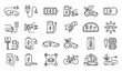 © Md - Electric vehicle charging outline icon set editable stroke vector collection