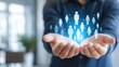 © Viktoryia - person holding glowing people network icons, HR team management concept