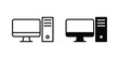 © nancy - Computer icon outline icons collection. Flat icons