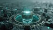 © saputri - Advanced technological core emits glowing energy upward in a complex mechanical structure