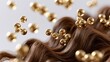© Sitti - Golden molecular structures float around flowing brown hair strands