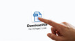 © SL Creations - Download, PDF file, document icon, hand clicking button, digital paperwork