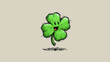 © pipop - Good luck, Finding a flat illustration of a person finding a four-leaf clover for good luck.