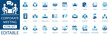 © ICONIC_FLOW - Corporate meeting icon set. featuring for meeting, Corporate training, planning, teamwork, and online collaboration.