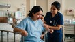 © Fiverr/fazilazia703 - Compassionate female nurse comforting a crying female patient in a hospital room, offering emotional support with medical equipment in the background during a difficult recovery.