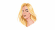 © Buabeh - Stylized portrait of a woman with flowing blonde hair and striking amber eyes, looking towards the viewer