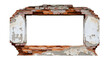 © Nishat - Old rusted metal picture frame with damaged edges isolated on transparent background