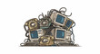 © Berbosa - A pile of vintage telephones and computer monitors, tangled in wires