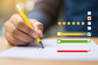 © saima - Businessman marking checklist with loading progress bar on paper