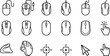 © MDSOBUJ - Computer Mouse Outline Icon Set with Wired Wireless Ergonomic Gaming Mice Pointer Cursors and Click Hand Graphic Elements for Technology User Interface Designs