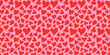 © Dibyendu - Red hearts seamless pattern on pink background repeating romantic design