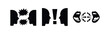© Lili - Set of minimalist icons representing verbal conflict, arguing, and shouting. Black silhouettes of people in heated debate on a white background.