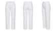 © Valeri - Women white classic straight jeans mockup pack