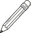 © Sugar - Simple black and white illustration of a sharpened pencil with an eraser