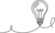© dinny - Minimalist light bulb drawing with a single continuous line, representing ideas and innovation.