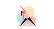 © Jack - Pregnant woman practicing yoga in a triangle pose against a soft colorful background, promoting health and wellness during maternity periods.