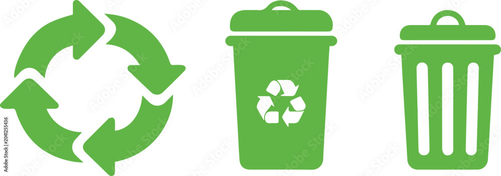 Waste segregation and disposal icons for community signage Stock Vector ...