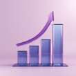 © Hartawan - 3D Glass Bar Chart with Upward Arrow Illustrating Growth.