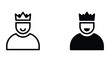 © OrchiDesign - King icon set in outline and solid glyph style vector