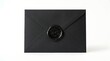© SOHEL - Sealed Black Envelope with Wax Seal on White Background, Elegant Communication