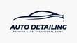 © gbriel - Sleek auto detailing logo with premium care and exceptional shine slogan.