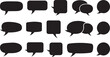 © Sabana - Collection of black speech bubble shapes for chat and communication on transparent background.