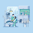 © Daisy - A dentist examining a patient in a modern dental office setting today