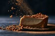 © Arifah - A slice of creamy dessert dusted with crumbs on a dark surface