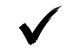 © SAYEDA - Hand drawn white check mark symbol with a rough textured brush stroke style on a clean solid background, for business success, and task completion isolated on a transparent background