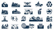 © viyf - Ocean pollution cleanup, recycling, and environmental protection icons