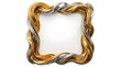 © Fauzan - Abstract golden and silver metallic frame with a clean white copy space inside, perfect for event invitations, decorative borders, or luxury branding