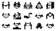 © Jumpei - Stick figure agreement and handshake icon set