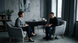 © IRWAN - Therapist Consulting Patient During Therapy Session With Focus on Mental Health