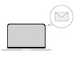 © タケピー - ノートパソコンとメール通知のアイコン - メッセージ受信・ビジネス連絡のイメージ -
