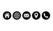 © Razu - Black Circular Contact Icons Vector Set with Home Email Phone and Location