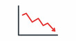 © Sung - A simple line graph shows a downward trend with a red arrow pointing down