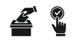 © Rajia - voting ballot box and checkmark hand silhouette