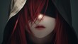 © mryanfahrudin1 - Woman with red hair and blindfold shrouded in hood mysterious portrait