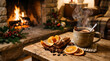© love heart - Festive Christmas atmosphere with mulled wine near the fire