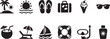 © Icon-Graphy - Beach Holiday Essentials Filled Icons For Summer Vacation Travel And Tourism Projects