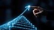 © Muzammil - Digitally rendered upward trending arrow emerging from abstract digital steps