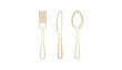© Adam - Golden cutlery set, fork knife spoon, luxury dining utensils, elegant table setting