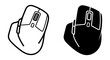 © Sheikh - Computer Mouse Icons, Wireless Ergonomic Device Vector Set, Black and White Digital Input Tools for Technology and Gaming Concepts