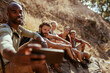 © Marko Geber - Friends taking selfie while resting on sunny hiking trail