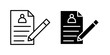 © vector land - Enrollment icon in outline and solid style, isolated on white background. Ideal for registration, admission, and course signup features in mobile and web design.