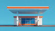 © tojirapong - A modern gas station featuring a clean design with bright colors against a clear sky.