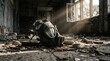 © Riya - Gas mask in abandoned ruined building