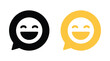 © MD NUR ISLAM - Laughing emoji icon speech bubbles, laugh emoticon symbol sign, funny reaction chat message icon set for social media communication vector design.